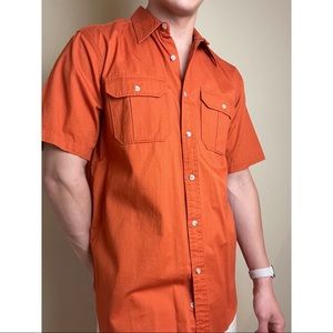 Men’s Orange Button Up Shirt